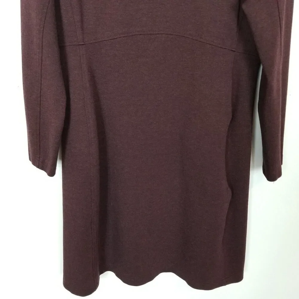 Duluth Trading Co. Women's Wearwithall Ponte Knit Long Sleeve Dress Sz L Maroon - Picture 3 of 7